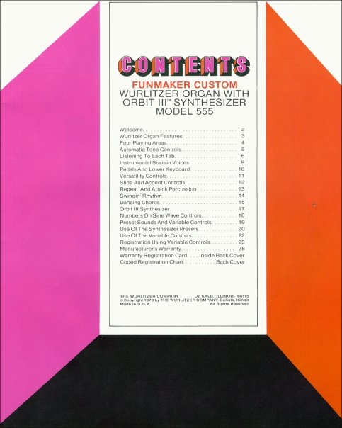 Table of contents page listing all 28 sections