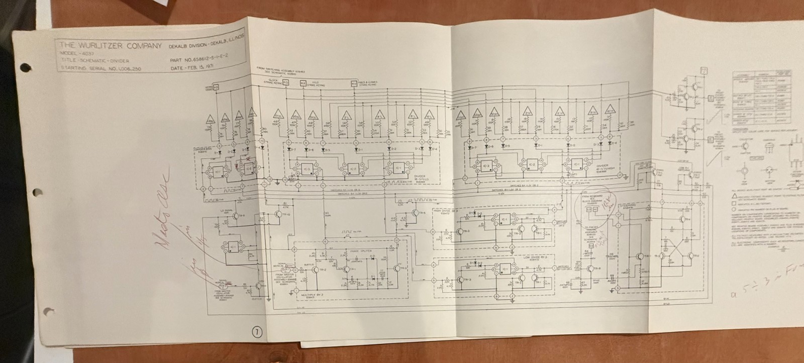 Factory divider schematic from the Orbit III service manual